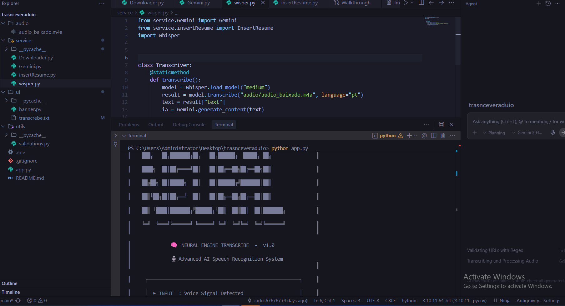 Neural Engine Transcribe